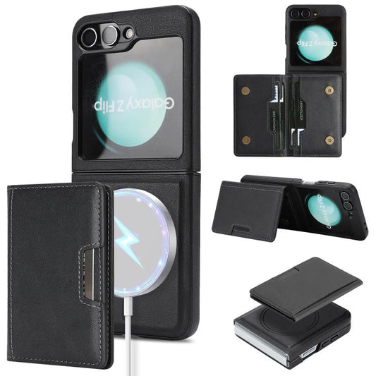 Kalebol Strong Magnetic MagSafe 2-Fold Ring Magnetic Card Case Leather Side Sticker Phone Case