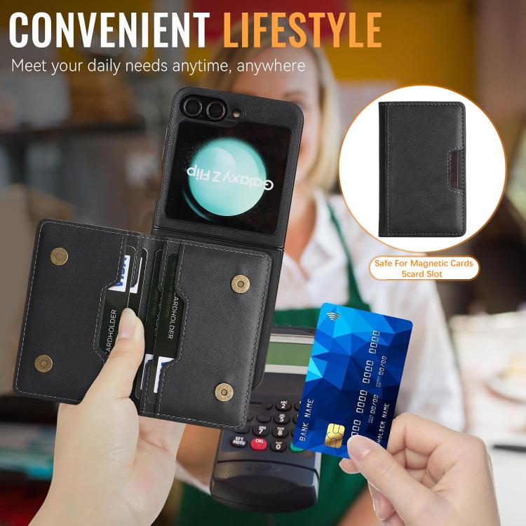 Kalebol Strong Magnetic MagSafe 2-Fold Ring Magnetic Card Case Leather Side Sticker Phone Case