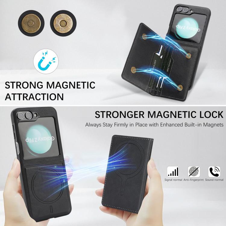 Kalebol Strong Magnetic MagSafe 2-Fold Ring Magnetic Card Case Leather Side Sticker Phone Case