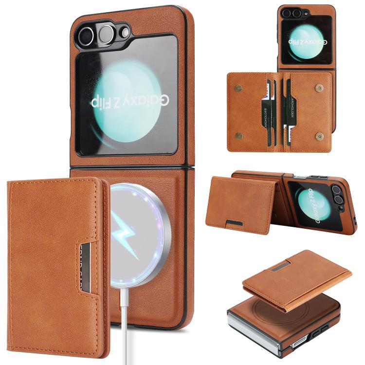 Kalebol Strong Magnetic MagSafe 2-Fold Ring Magnetic Card Case Leather Side Sticker Phone Case