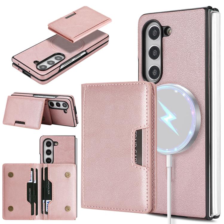 Kalebol Strong Magnetic MagSafe 2-Fold Ring Magnetic Card Case Leather Side Sticker Phone Case