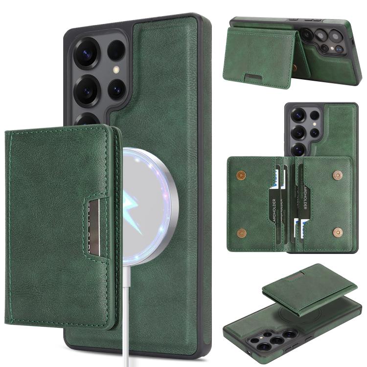 Kalebol Strong Magnetic MagSafe 2-Fold Ring Magnetic Card Case Leather Side Sticker Phone Case