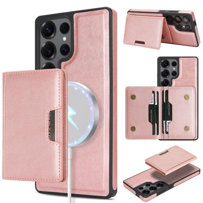 Kalebol Strong Magnetic MagSafe 2-Fold Ring Magnetic Card Case Leather Side Sticker Phone Case