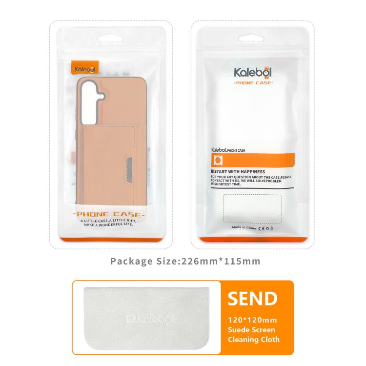 Kalebol Strong Magnetic MagSafe 2-Fold Ring Magnetic Card Case Leather Side Sticker Phone Case