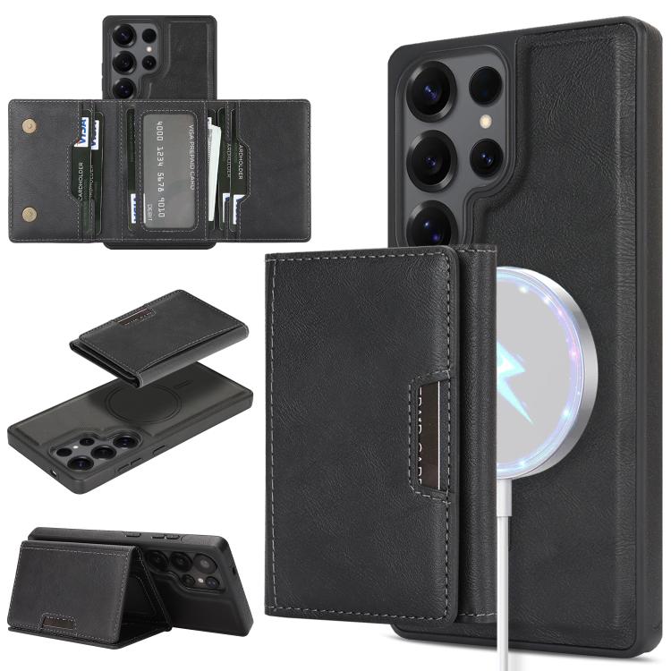 Kalebol Strong Magnetic MagSafe Tri-Fold Wallet Side Sticker Leather Phone Case