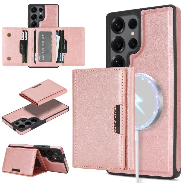 Kalebol Strong Magnetic MagSafe Tri-Fold Wallet Side Sticker Leather Phone Case