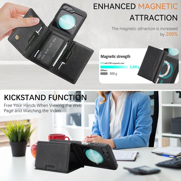 Kalebol Strong Magnetic MagSafe Tri-Fold Wallet Side Sticker Leather Phone Case