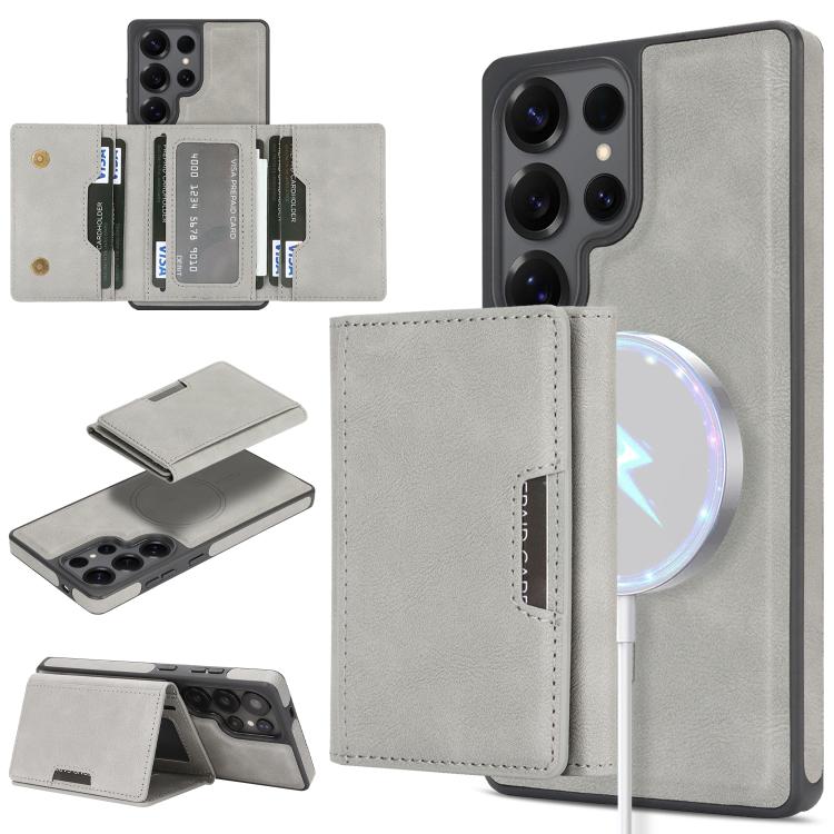 Kalebol Strong Magnetic MagSafe Tri-Fold Wallet Side Sticker Leather Phone Case