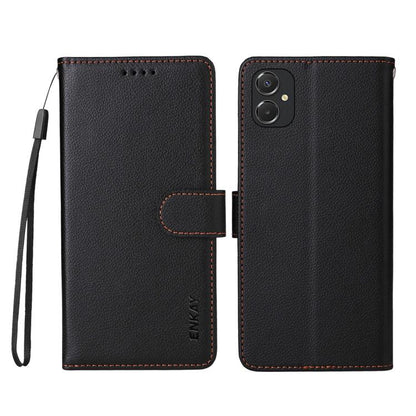 ENKAY RFID Blocking Wallet Kickstand Litchi Texture Leather Phone Case