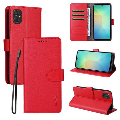 ENKAY RFID Blocking Wallet Kickstand Litchi Texture Leather Phone Case