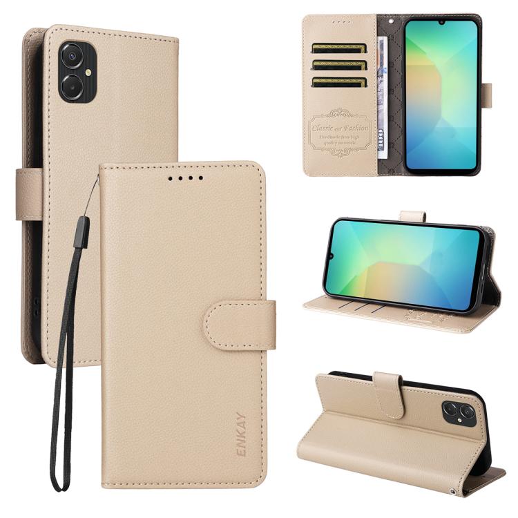 ENKAY RFID Blocking Wallet Kickstand Litchi Texture Leather Phone Case