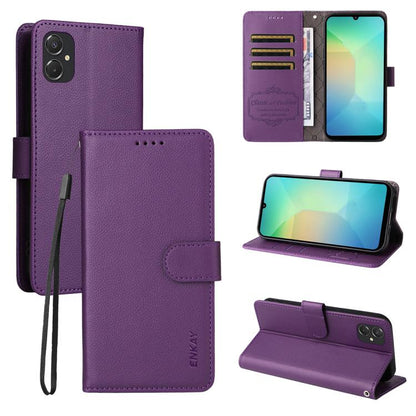 ENKAY RFID Blocking Wallet Kickstand Litchi Texture Leather Phone Case