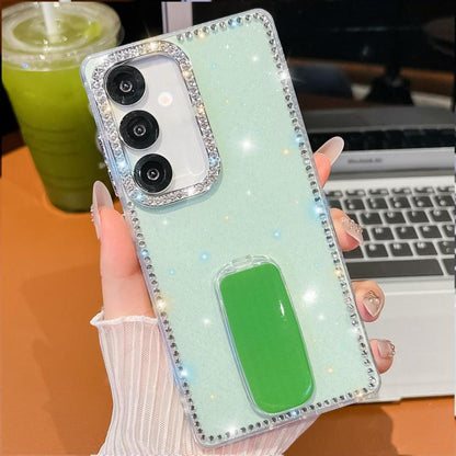 Rhinestone Glitter TPU 4-corners Anti-fall Phone Case with Holder