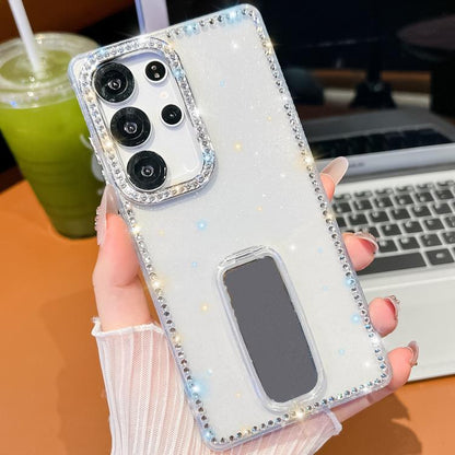 Rhinestone Glitter TPU 4-corners Anti-fall Phone Case with Holder