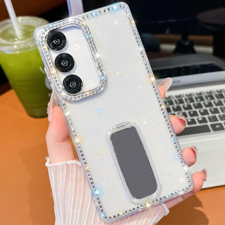 Rhinestone Glitter TPU 4-corners Anti-fall Phone Case with Holder