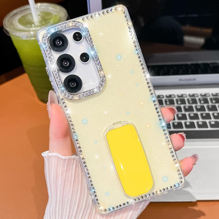 Rhinestone Glitter TPU 4-corners Anti-fall Phone Case with Holder