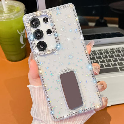 Rhinestone Glitter TPU 4-corners Anti-fall Phone Case with Holder