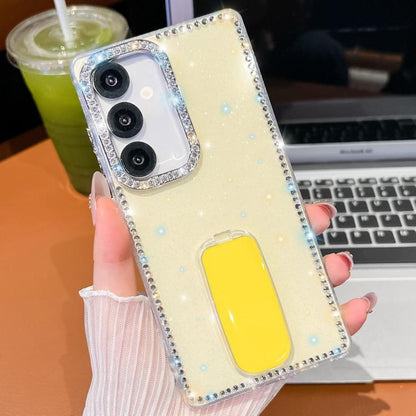 Rhinestone Glitter TPU 4-corners Anti-fall Phone Case with Holder