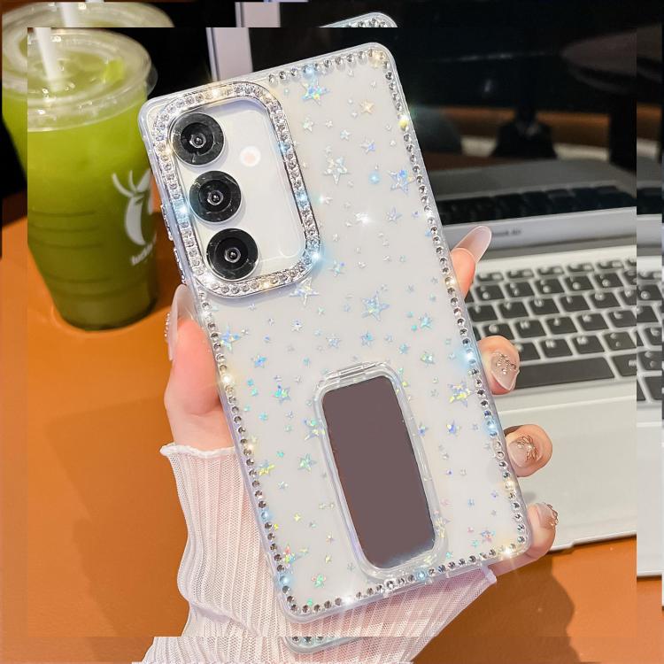 Rhinestone Glitter TPU 4-corners Anti-fall Phone Case with Holder