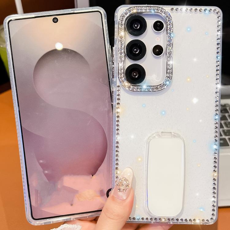 Rhinestone Glitter TPU 4-corners Anti-fall Phone Case with Holder