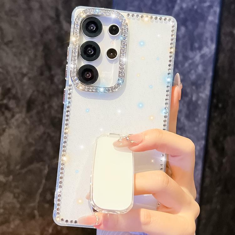 Rhinestone Glitter TPU 4-corners Anti-fall Phone Case with Holder