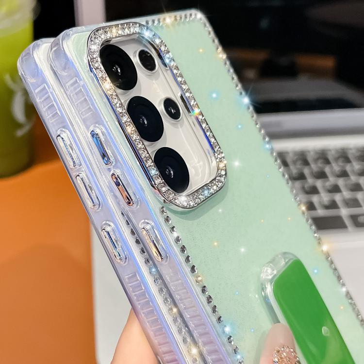 Rhinestone Glitter TPU 4-corners Anti-fall Phone Case with Holder