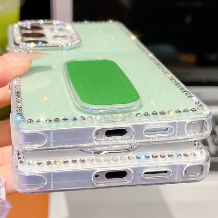 Rhinestone Glitter TPU 4-corners Anti-fall Phone Case with Holder