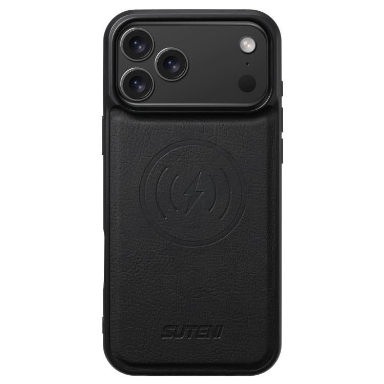 Suteni G5 Litchi Leather Magnetic MagSafe Phone Case
