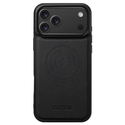 Suteni G5 Litchi Leather Magnetic MagSafe Phone Case