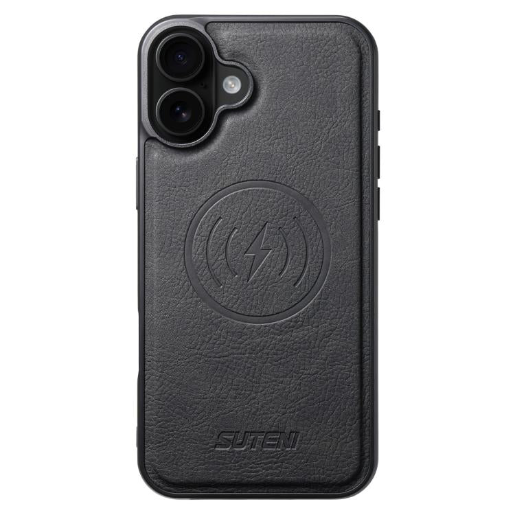 Suteni G5 Litchi Leather Magnetic MagSafe Phone Case