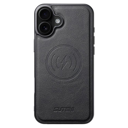 Suteni G5 Litchi Leather Magnetic MagSafe Phone Case
