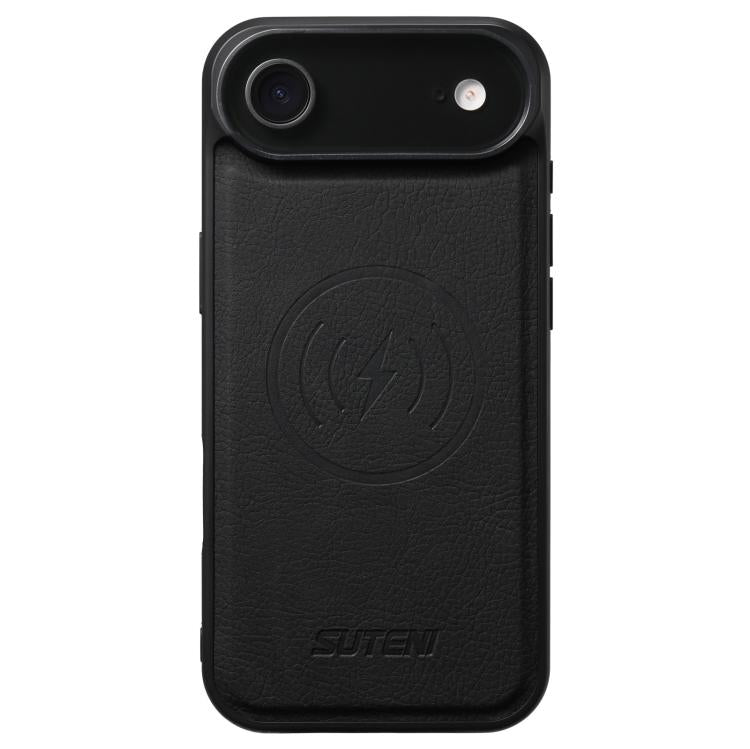 Suteni G5 Litchi Leather Magnetic MagSafe Phone Case