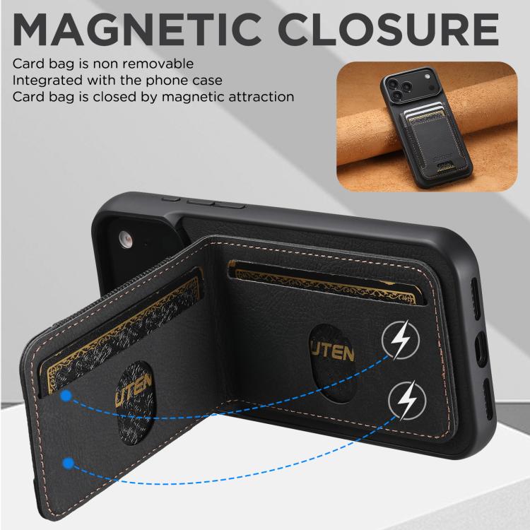 Suteni H03 Litchi Leather Card Bag Stand Back Phone Case