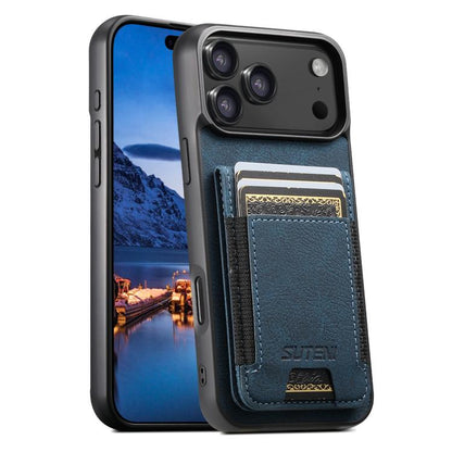 Suteni H03 Litchi Leather Card Bag Stand Back Phone Case