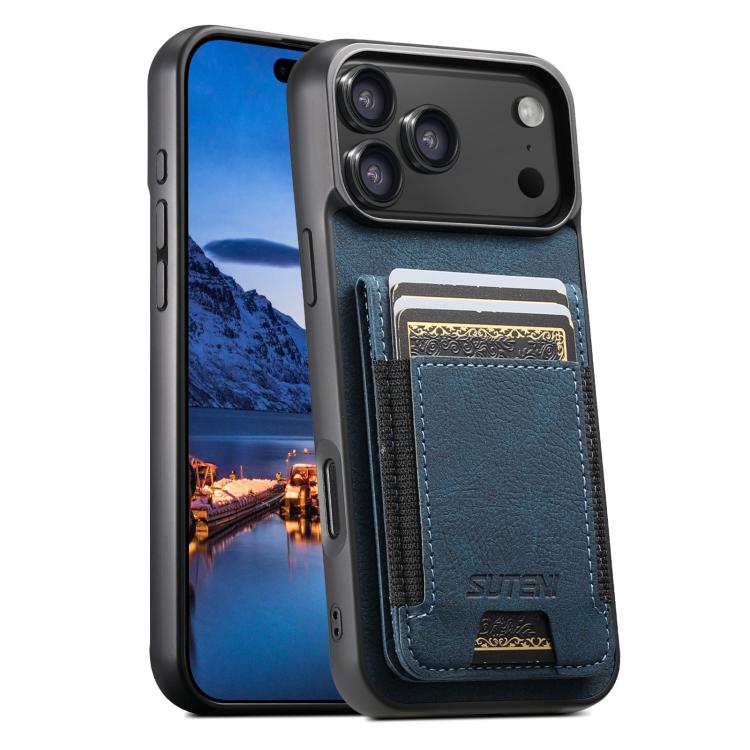 Suteni H03 Litchi Leather Card Bag Stand Back Phone Case