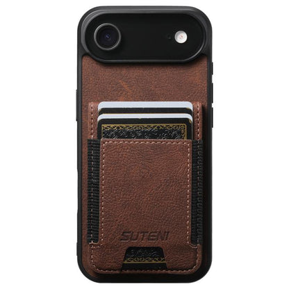 Suteni H03 Litchi Leather Card Bag Stand Back Phone Case