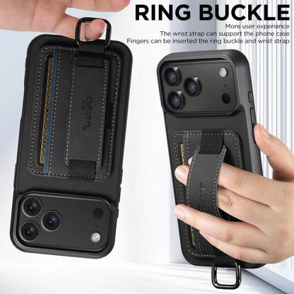 Suteni H13 Litchi Leather Wrist Strap Wallet Back Phone Case