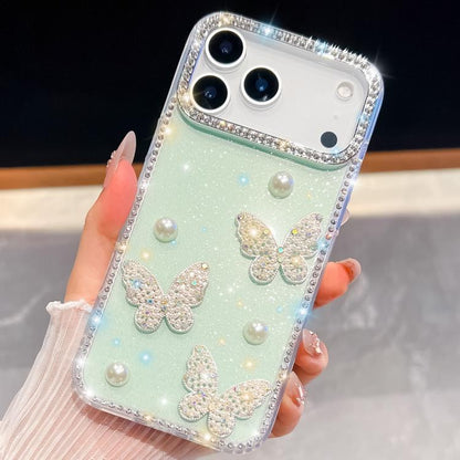 Diamond Glitter Pearl Butterfly Four-Corner Shockproof Phone Case