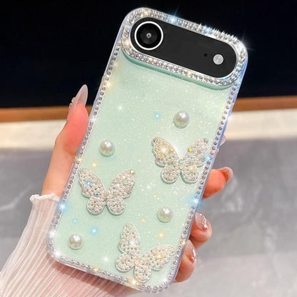 Diamond Glitter Pearl Butterfly Four-Corner Shockproof Phone Case
