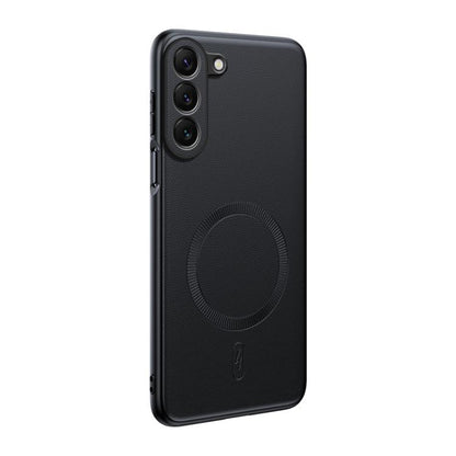 Plain Leather MagSafe Shockproof Phone Case