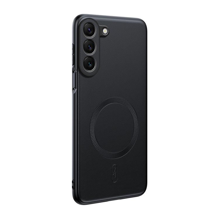 Plain Leather MagSafe Shockproof Phone Case