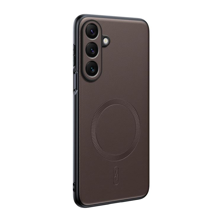 Plain Leather MagSafe Shockproof Phone Case