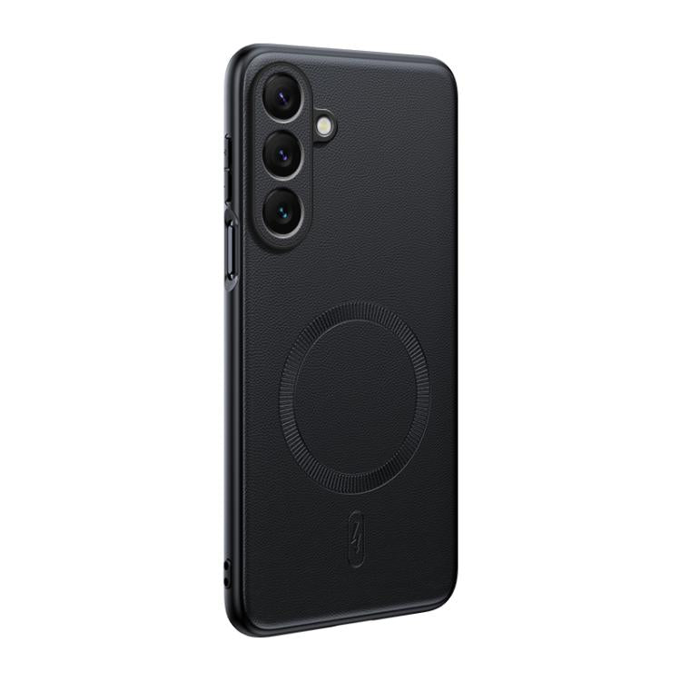 Plain Leather MagSafe Shockproof Phone Case