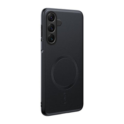 Plain Leather MagSafe Shockproof Phone Case