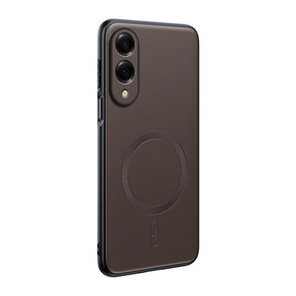 Plain Leather MagSafe Shockproof Phone Case