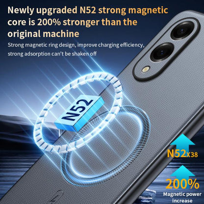 Plain Leather MagSafe Shockproof Phone Case