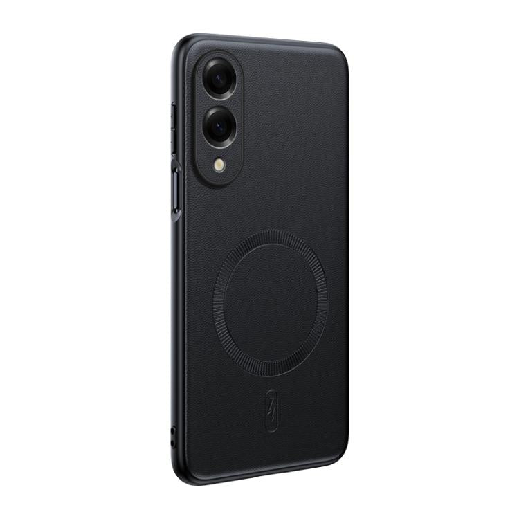 Plain Leather MagSafe Shockproof Phone Case