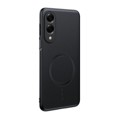 Plain Leather MagSafe Shockproof Phone Case