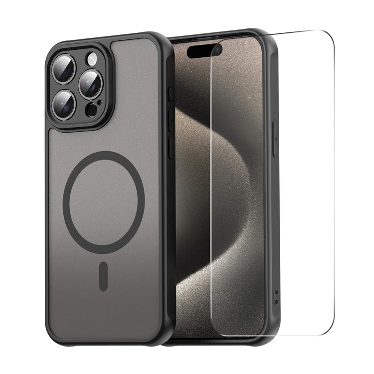 ENKAY Hat-Prince MagSafe Matte Translucent Shockproof Phone Case with Large Arc Edge Film