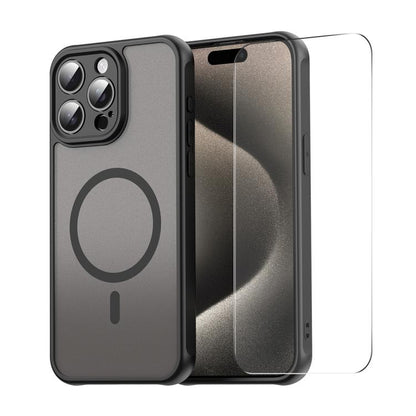 ENKAY Hat-Prince MagSafe Matte Translucent Shockproof Phone Case with Large Arc Edge Film